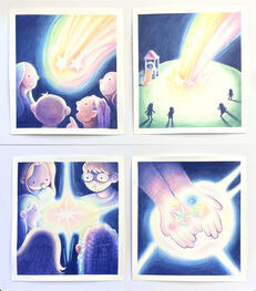 "The Day the Stars Met the Playground" | 2024 | Watercolor and Colored Pencil