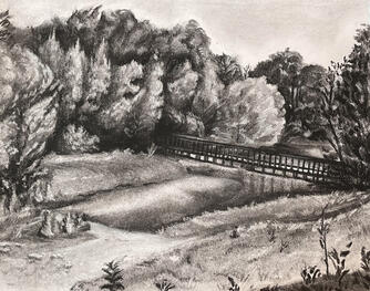 "Lakeside Study" | 2022 | Charcoal